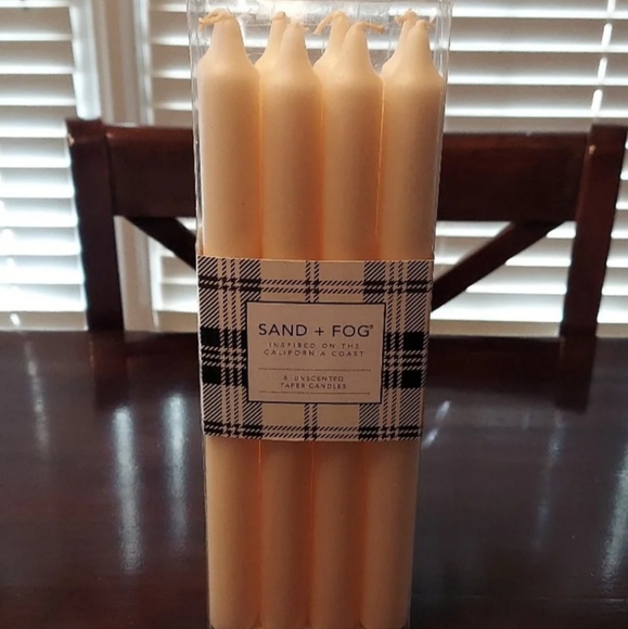 SAND AND FOG SET OF 8 UNSCENTED OFF- WHITE 10" TAPERED CANDLES BNWT 1 SET LEFT - Picture 2 of 7